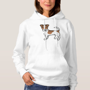 Pull À Capuche Chien Terrier Jack Russell à poil dur blanc et fau