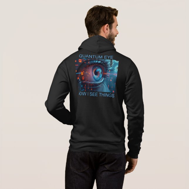 Pull À Capuche Choses de l'Œil Quantique pour hommes Bella sweats (Dos entier)