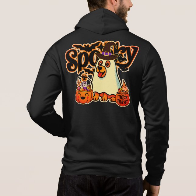 Pull À Capuche Citrouille d'Halloween fantôme (Dos)