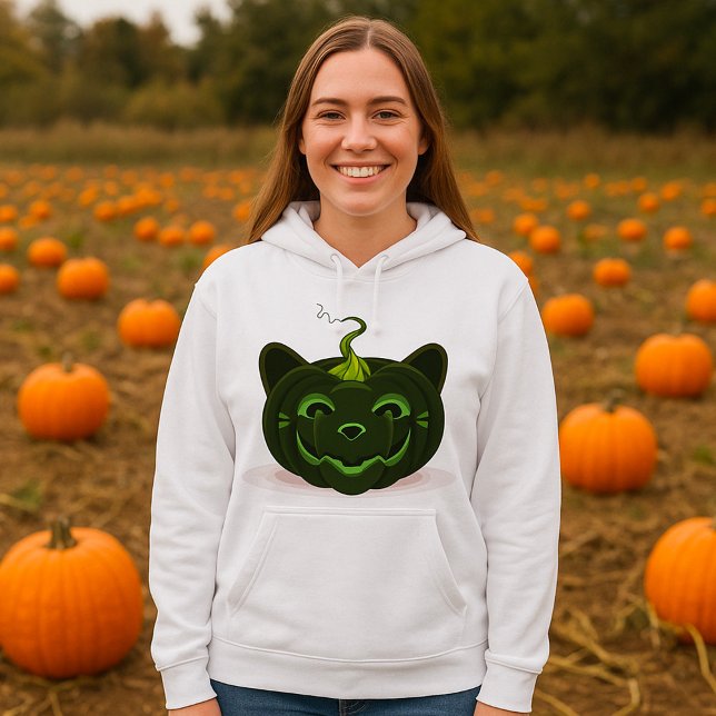 Pull À Capuche Citrouille d'Halloween vert (Créateur téléchargé)