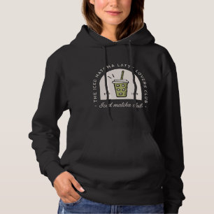 Pull À Capuche Club amoureux de latte matcha glacé noir esthétiqu