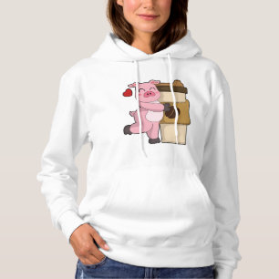 Pull À Capuche Cochon avec café pour aller