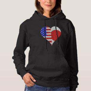 Pull À Capuche Coeur du drapeau japonais américain