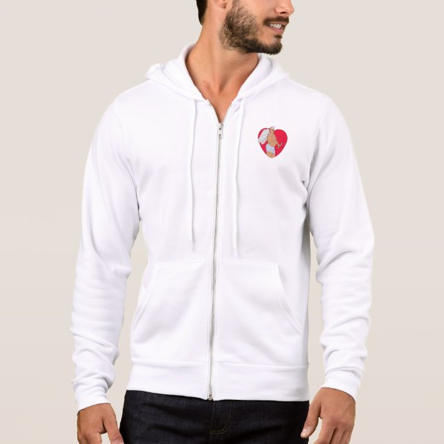 Pull À Capuche Coeur romantique avec un Cupide inhabituel (Devant)