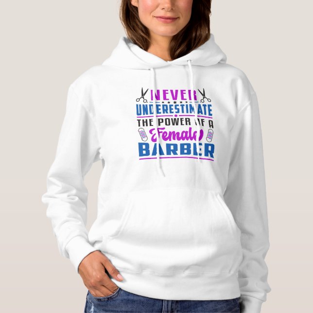 Pull À Capuche Coiffeuse Stylo Barber Ciseaux Coiffeur Idée cadea (Devant)
