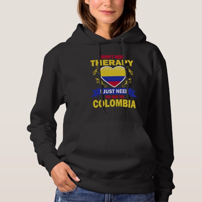 Pull À Capuche Colombian Flag Vacation Therapy Funny Colombia (Devant)
