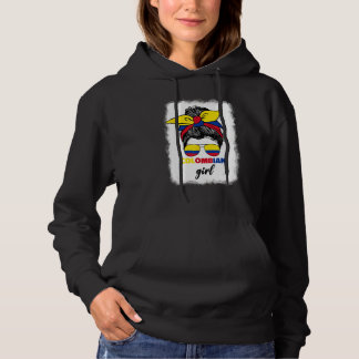 Pull À Capuche Colombiana Colombia Flag Cute Colombian Girl For W