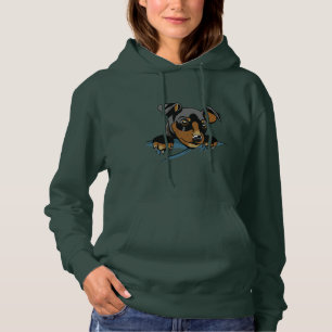 Pull À Capuche Conception de chiot teckel noir mignon