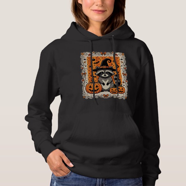 Pull À Capuche Conception de citrouille d'Halloween de raton lave (Devant)