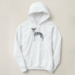 Pull À Capuche Conception de dessin animé lévrier italien bleu et