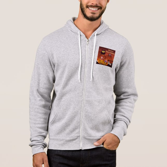 Pull À Capuche Conception de Halloween très mignonne et heureuse (Devant)
