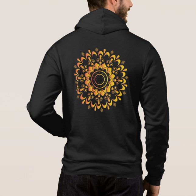 Pull À Capuche Conception de mandala unique doré-95747 (Dos)