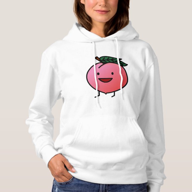 Pull À Capuche Conception de sourire heureuse rose Bro de pêche (Devant)