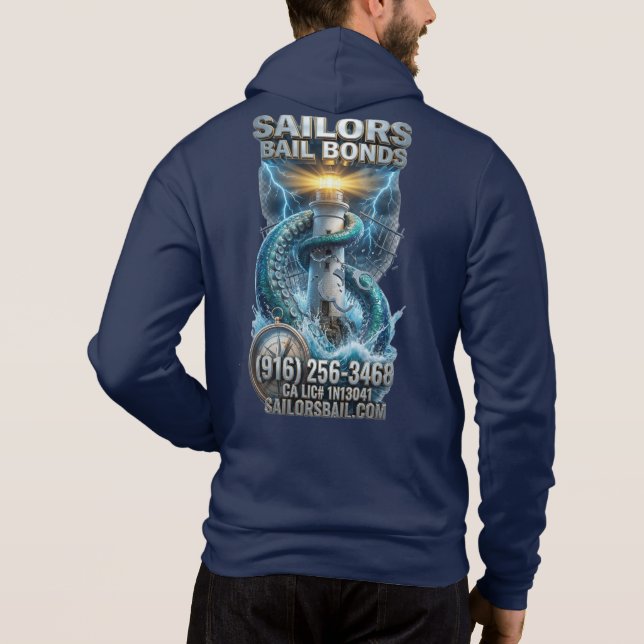 Pull À Capuche Conception de sweat-shirt Phare Pieuvre (Dos)