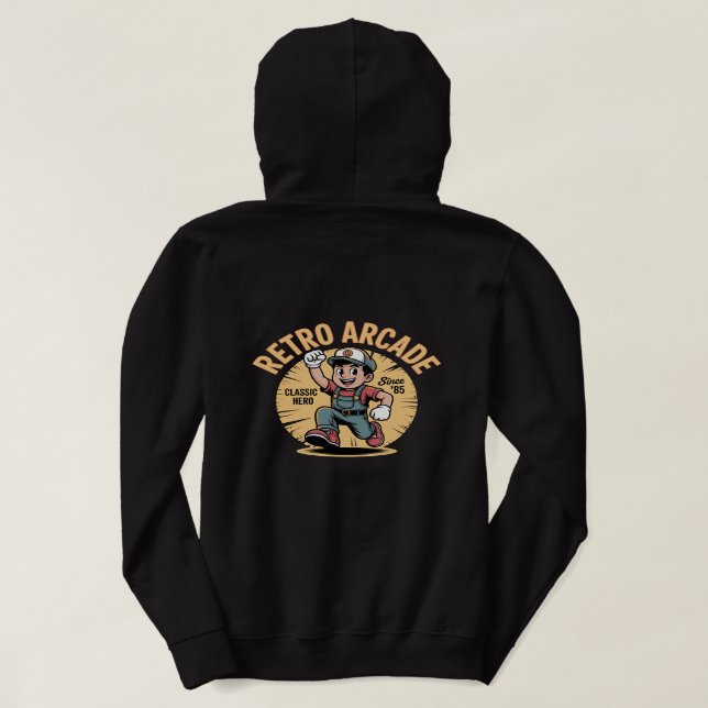 Pull À Capuche Conception de T‑Shirt Héros Classique Retro Arcade (Design dos)