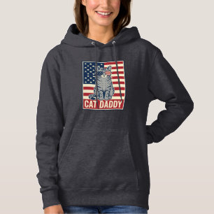 Pull À Capuche Conception de vecteur de chat patriotique Cat Dadd