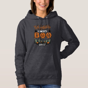 Pull À Capuche Conception de vecteur effrayant mignon de petit Bo