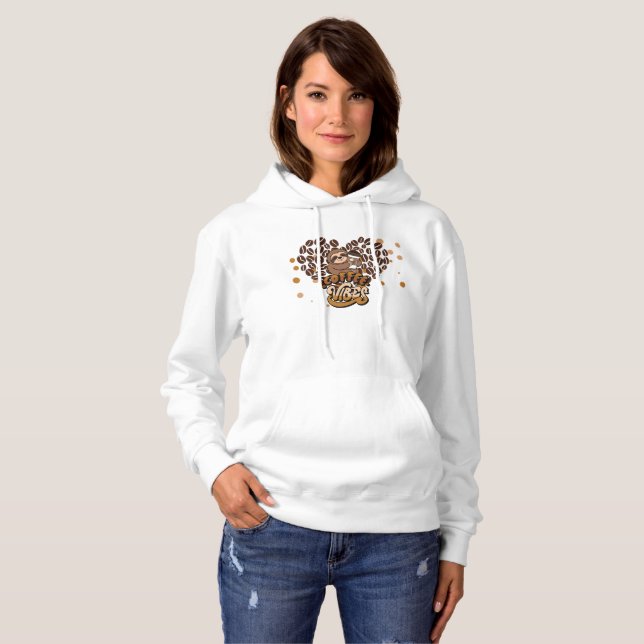 Pull À Capuche Conception des vibrations du café (Devant entier)