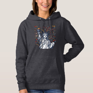 Pull À Capuche Conception vectorielle patriotique de feux d'artif