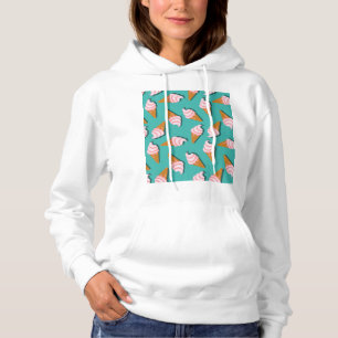 Pull À Capuche Congés gaufres crème glacée et motif de yaourt con