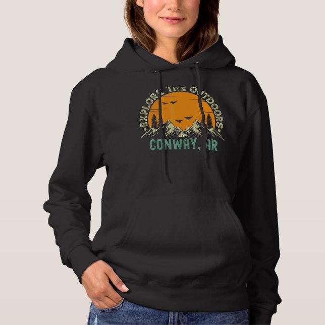 Pull À Capuche Conway Arkansas Explorez L'Extérieur (Devant)