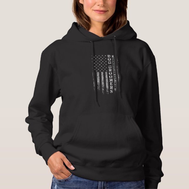 Pull À Capuche Cool Chien Groomer Emploi Carrières Occupation Com (Devant)