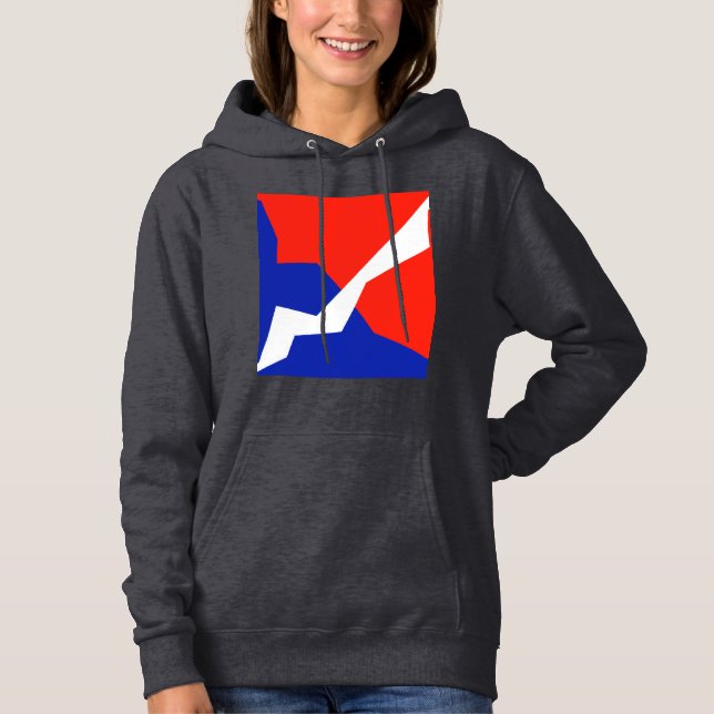 Pull À Capuche Couleurs du drapeau bleu rouge blanc (Devant)