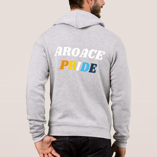 Pull À Capuche Couleurs du drapeau de la fierté AroAce (Dos)