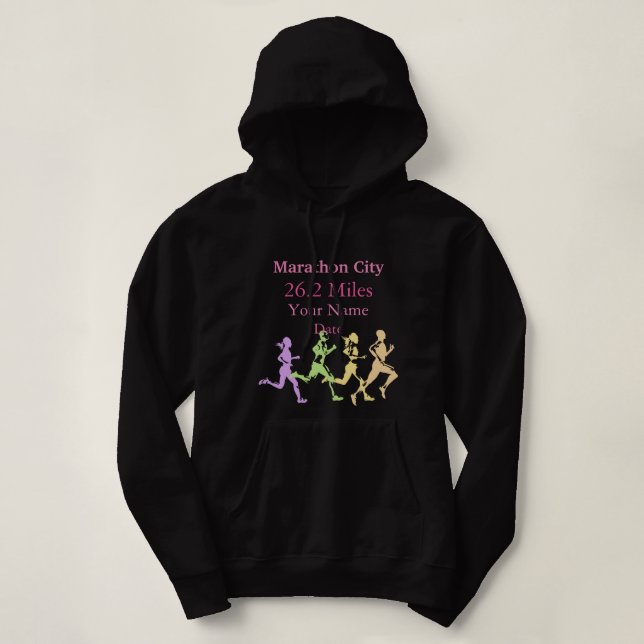 Pull À Capuche Coureur de marathon personnalisé (Design devant)