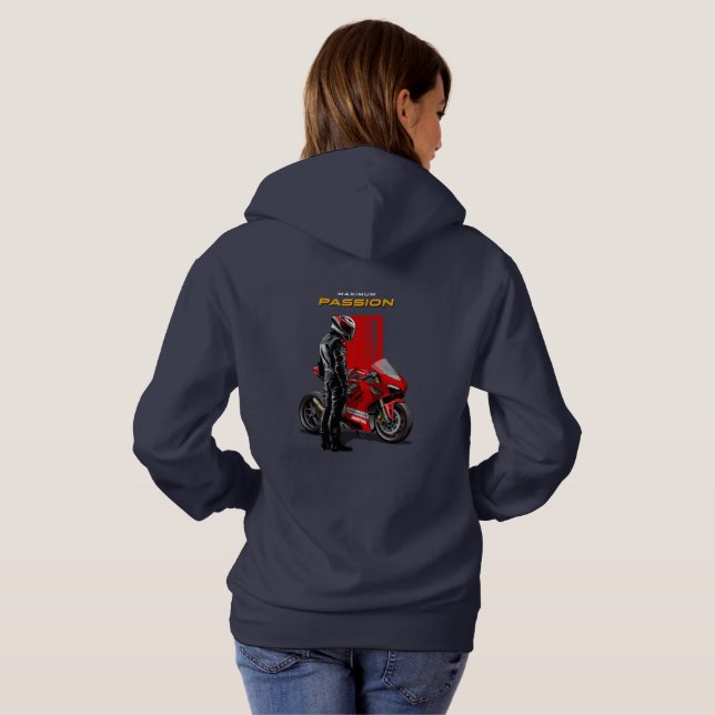 Pull À Capuche Course de Superbike Passion Maximale Graphique de  (Dos entier)