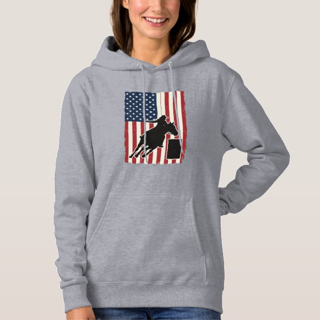 Pull À Capuche Course de tonneaux Drapeau américain Design vector (Devant)