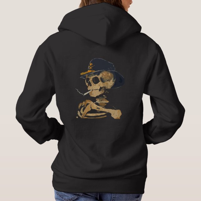 Pull À Capuche Cowboy squelette fumeur (Dos)