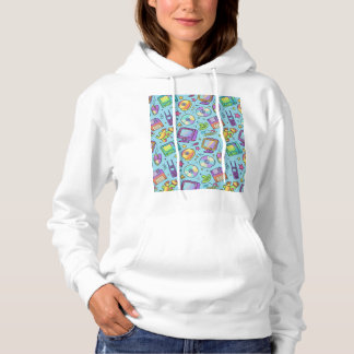 Pull À Capuche Cozy Y2K Retro Tech Doodle Aesthetic Hoodie