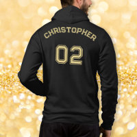 Créer Black Gold Player Nom Jersey Number Mens