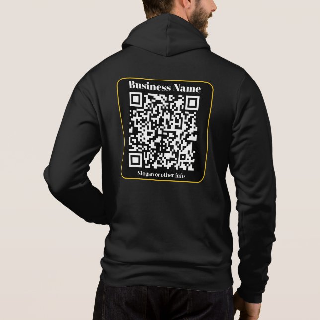 Pull À Capuche Créer un code QR d'entreprise instantanément scann (Dos)
