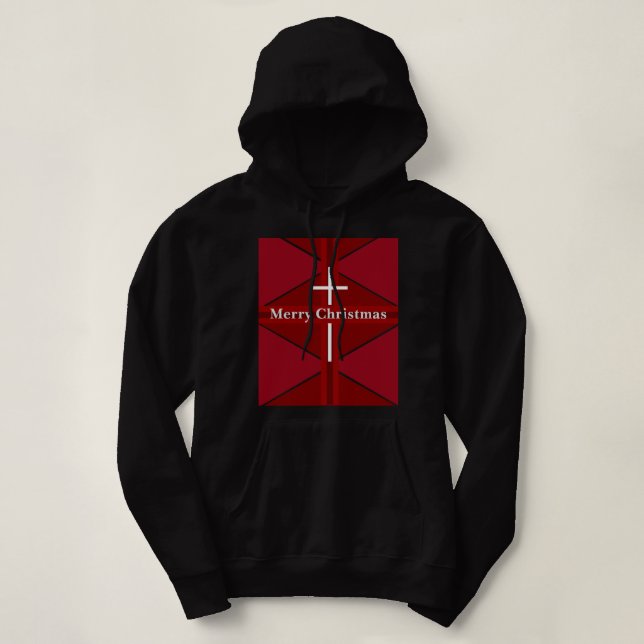 Pull À Capuche Croix chrétienne de Noël (Design devant)