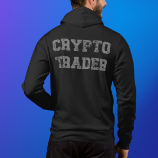 Pull À Capuche Crypto Trader Grunge noir gris zip