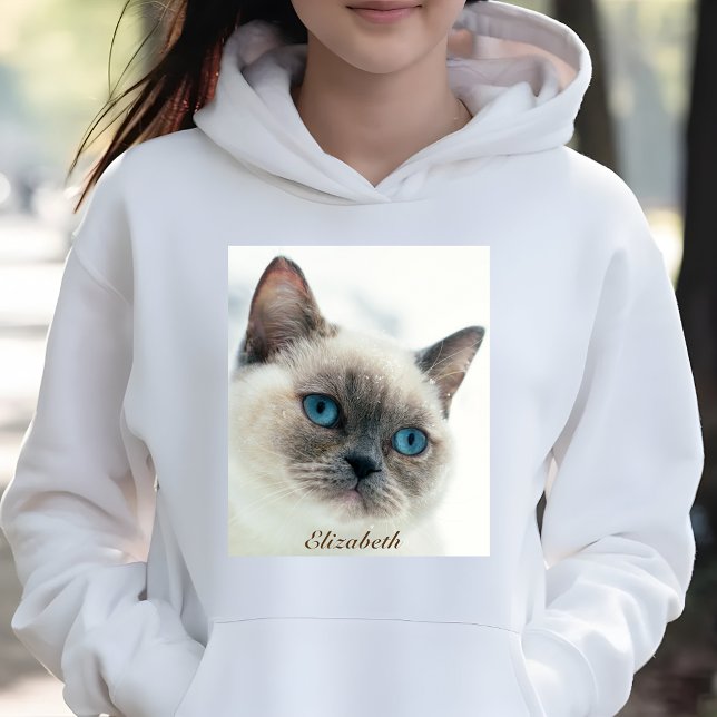 Pull À Capuche Cute Chien Chat & Animal Photo Personnalisée (Créateur téléchargé)