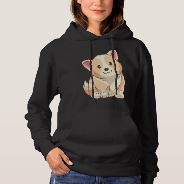 Pull À Capuche Cute Corgi 163 (Devant)