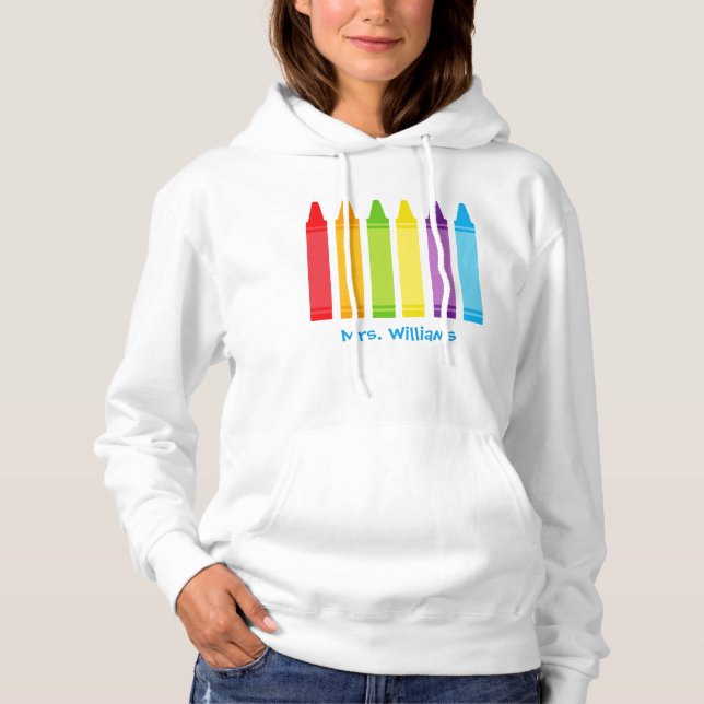 Pull À Capuche Cute Custom Kindergarten Enseignant Crayon (Devant)
