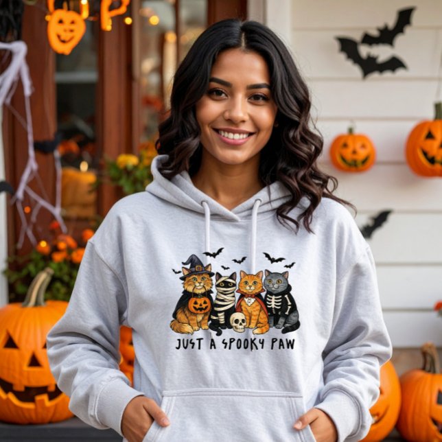 Pull À Capuche Cute Halloween Chats Paw Éffrayant (Créateur téléchargé)