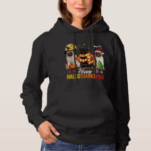 Pull À Capuche Cute Pug Happy Hallothanksmas Halloween Thanksgivi