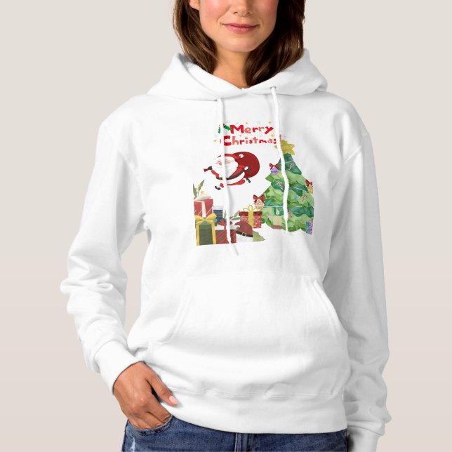 Pull À Capuche Cute Santa Christmas Tree Gift Hoodie T-shirt (Devant)