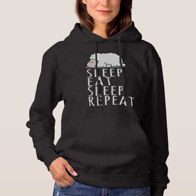 Pull À Capuche Cute sheep sleep eat repeat saying nightdress (Devant)
