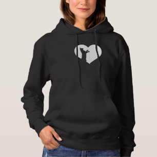 Pull À Capuche Cute Vintage Qui aime Chats Noir Chat Coeur Blanc