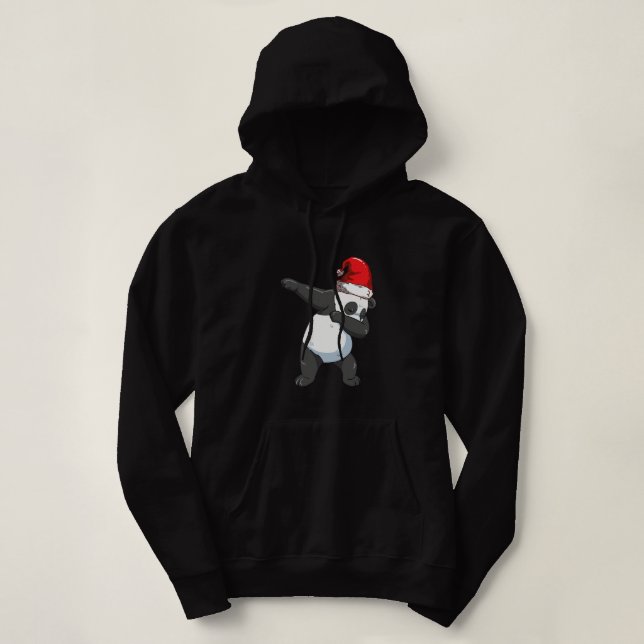 Pull À Capuche Dabing Panda Santa Hat mignonne Hommes Panda Ours  (Design devant)