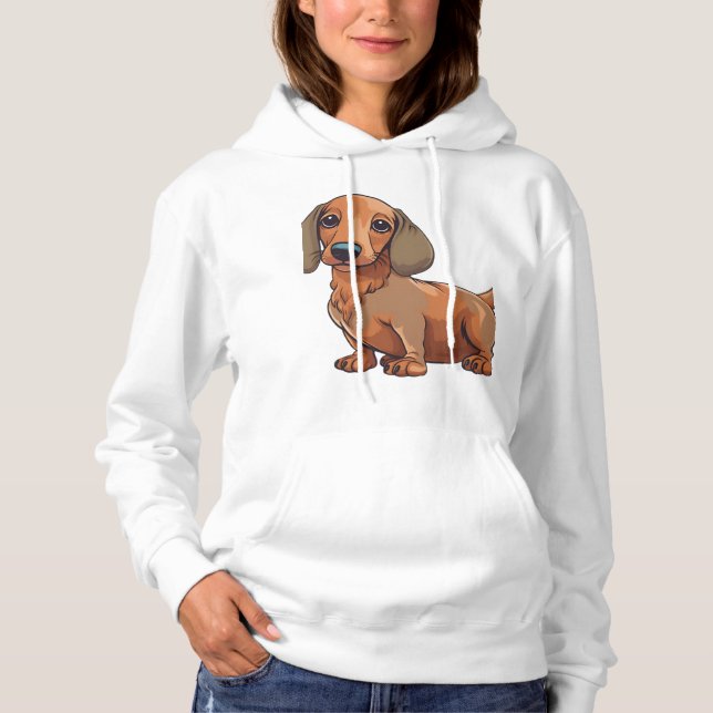 Pull À Capuche Dachshund Chien mignonne (Devant)