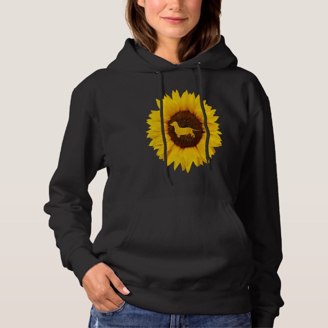 Pull À Capuche Dachshund  For Women Men Sausage Dog Sunflower (Devant)