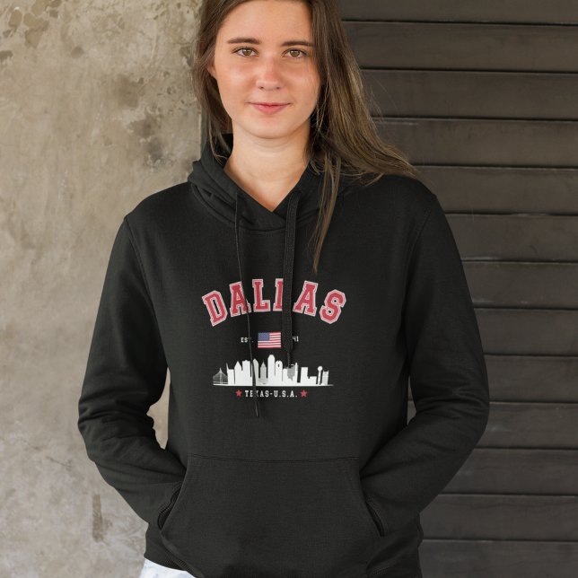Pull À Capuche Dallas Skyline Silhouette (Créateur téléchargé)