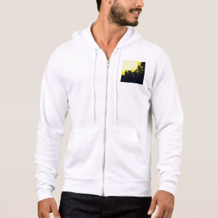 Pull À Capuche Damas Élégant Jaune Floral